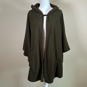 Olive Fleece Hooded Cape